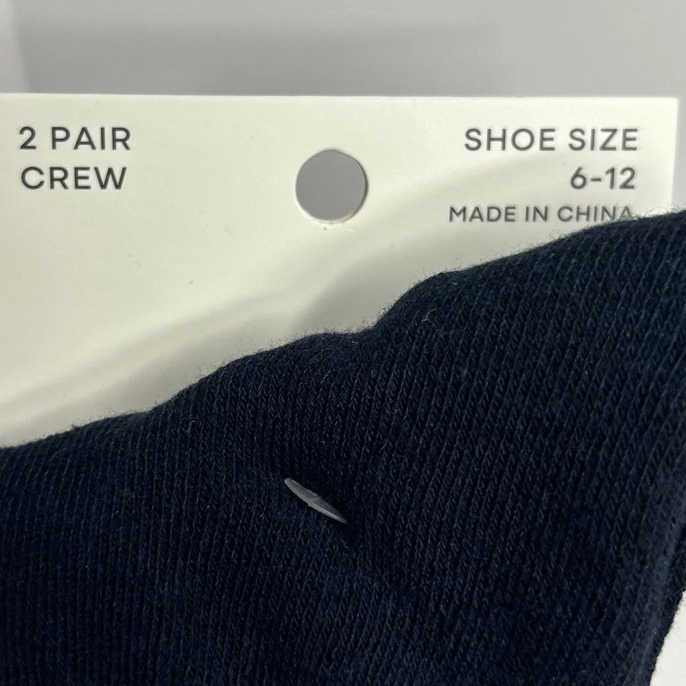 Fruit of the Loom 8 Pair Crew Socks Varsity Stripe Navy Red White Shoe Size 6-12